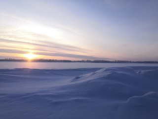 Winter silence in the evening