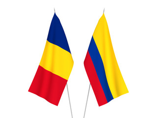Romania and Colombia flags