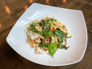 Spaghetti with Spicy Mixed Seafood