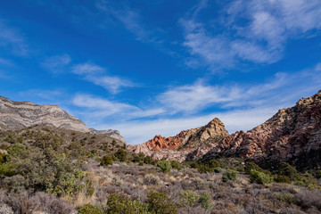 Naklejka na ściany i meble Morning nature view of the famous Red Rock Canyon
