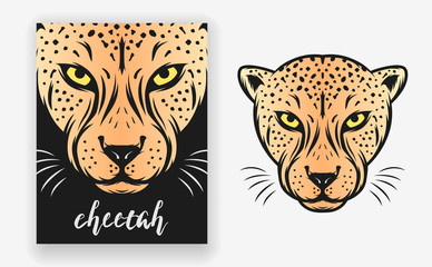 Cheetah Animal Poster with minimal, simple, and modern style