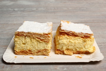 Cream Pie. Two layers of puff pastry filled with whipped cream.