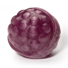 A ball of caramel like raspberries in purple