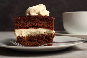 Cream Pie. Chocolate Sponge Cake filled with whipped cream.