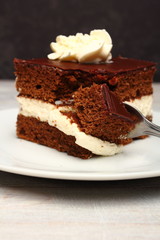 Cream Pie. Chocolate Sponge Cake filled with whipped cream.