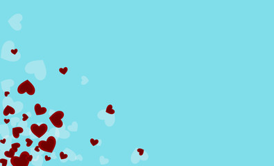 Red Art Vector Confetti Card. Romance Heart 