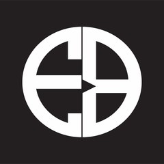 EB Initial Logo design Monogram Isolated on black and white