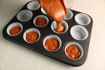 Making Chocolate Muffin.