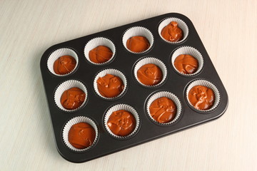 Making Chocolate Muffin.