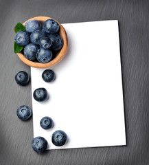 Recipe book with blueberry.