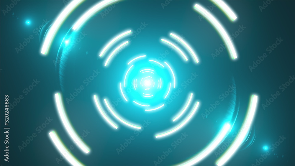 Poster 3d rendering abstract background. Rotating stroke lines forming a tunnel, computer generated