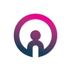color circle people profile logo design