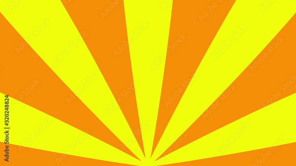 Poster computer generated retro background. 3d rendering of cartoon sunbeams over colour sky backdrop. vint