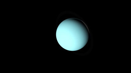 Computer generated rotation of the planet Uranus in outer stellar space. 3d rendering of an abstract background. Elements of this image are provided by NASA