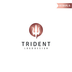 Luxury trident logo design vector illustration