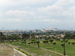 Fototapeta na wymiar Dominican Republic city view typical cityscape
