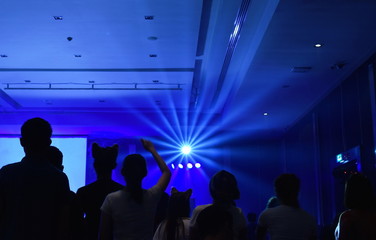 people cheer up on mini cocert in meeting hall