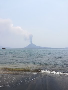 Sea View Of Krakatau Volcano