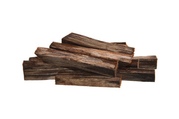 oak firewood isolated on white background