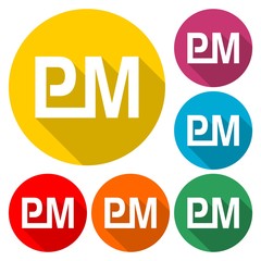 Initial Letter PM with long shadow