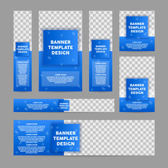 Banners template pack, different sizes for web page, for advertisement. Vector illustration.