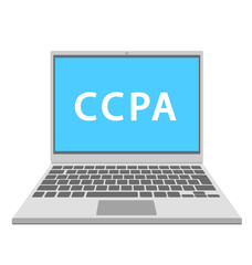ベクター　個人情報保護　CCPA ノートPCのイラスト アイコン　プライバシー