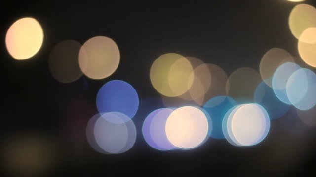 Blurred city lights at night, abstract boken  background