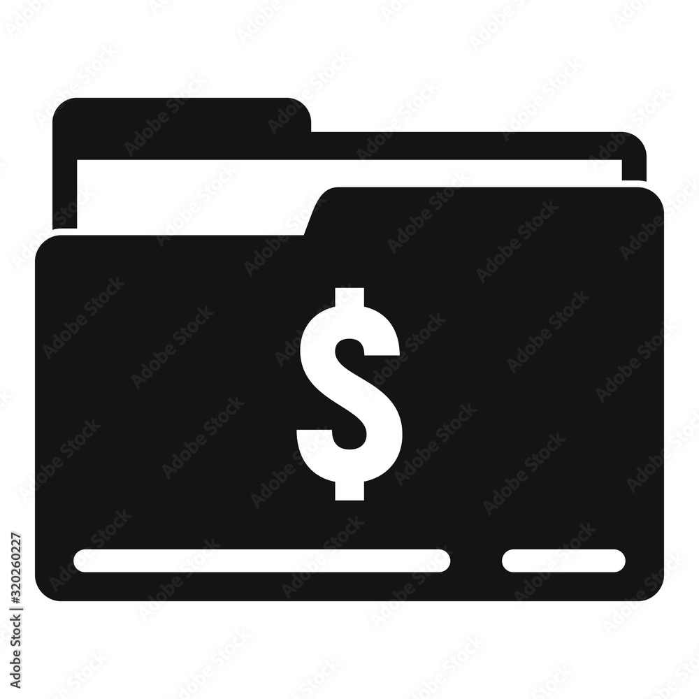 Poster money folder icon. simple illustration of money folder vector icon for web design isolated on white 