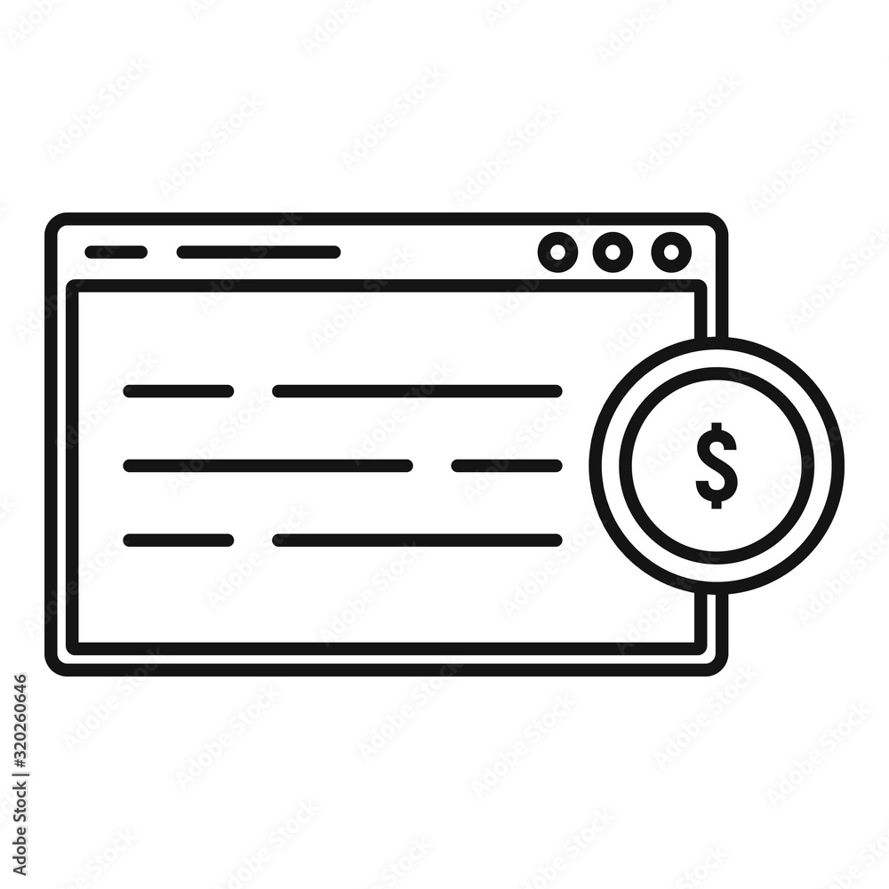 Poster web money page icon. outline web money page vector icon for web design isolated on white background