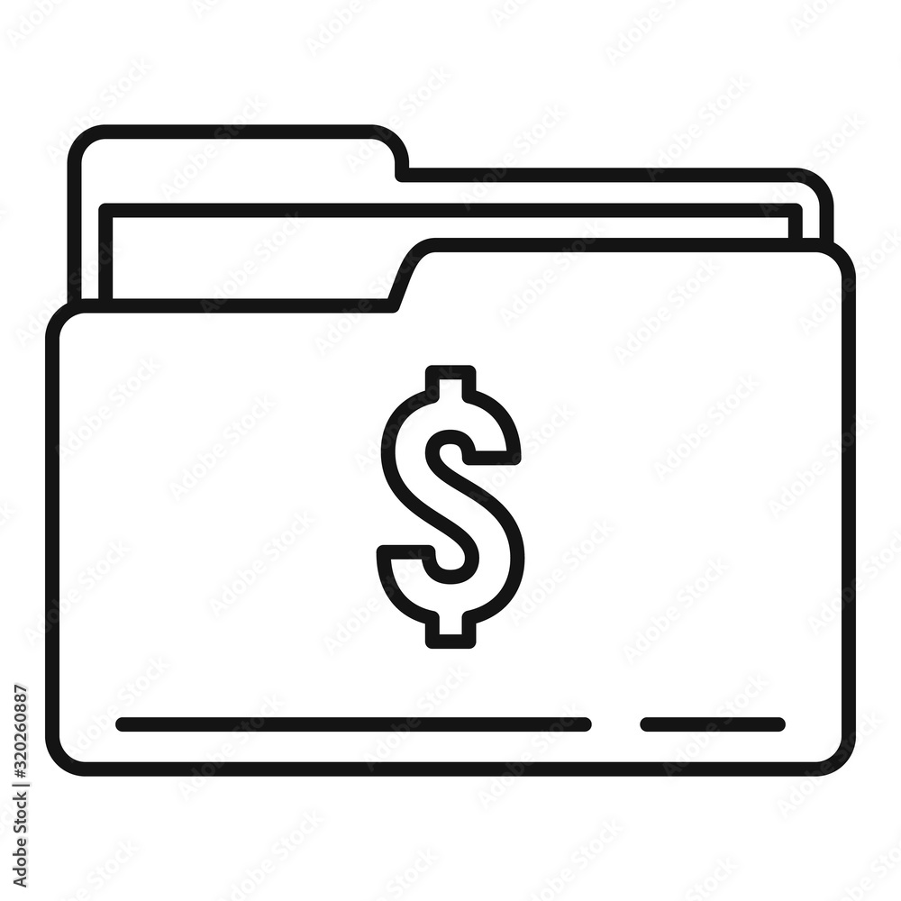 Aufkleber money folder icon. outline money folder vector icon for web design isolated on white background