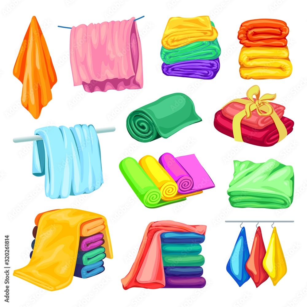 Poster towel icons set. cartoon set of towel vector icons for web design