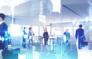 Diverse business people in Moscow city office