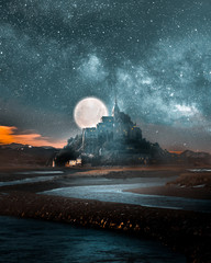 Mont saint michel nuit onirique