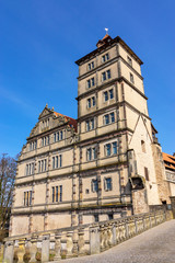Fototapeta na wymiar Wasserschloss Schloss Brake in Lemgo, Nordrhein-Westfalen