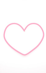 neon heart shape on the wall 3D