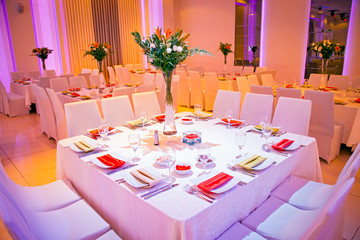 Wedding table. Table decorated for the wedding party