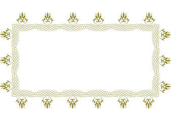 幾何学模様の金のハートフレームB