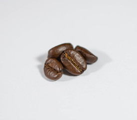 Freshly roasted coffee beans close-up