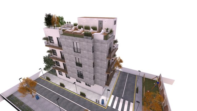 BLQOUE DE APARTAMENTOS DE LUJO . RENDERS 3D 