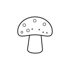 vector icon, red amanita mushroom