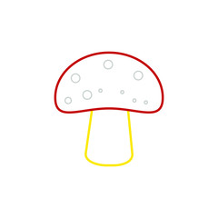 vector icon, red amanita mushroom