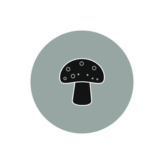 vector icon, red amanita mushroom