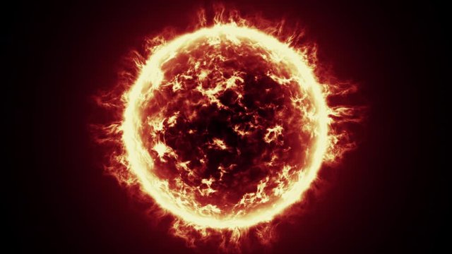 Sun solar realistic burning on background