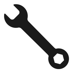 Wrench icon in flat style isolated on white background. Spanner symbol for your web site design, logo, app, UI etc