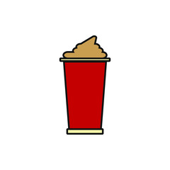 vector icon of cappuccino coffee frappe