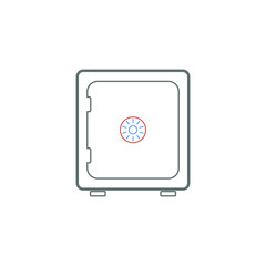 vector icon, of square metal safe