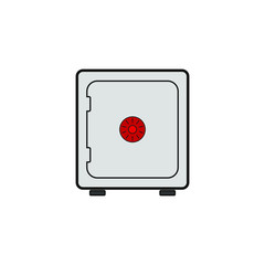 vector icon, of square metal safe