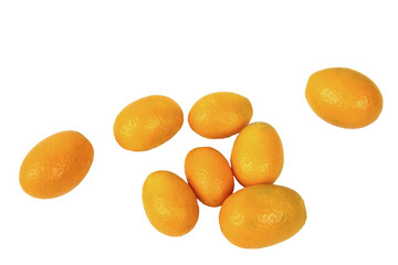Kumquats or (Citrus Japonica) on a white background