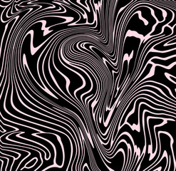 Abstract liquid wavy background. Optical illusion motion striped 3d effect.