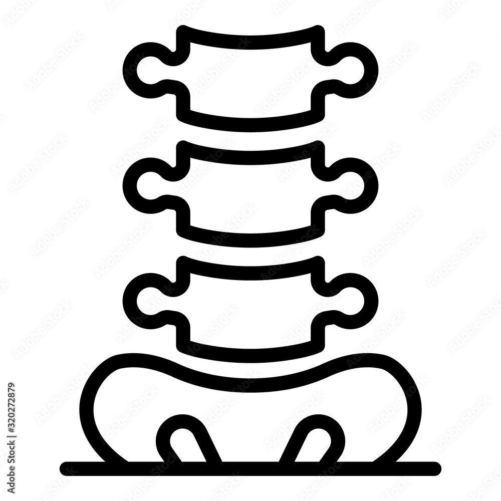 Poster tailbone and spine icon. outline tailbone and spine vector icon for web design isolated on white bac